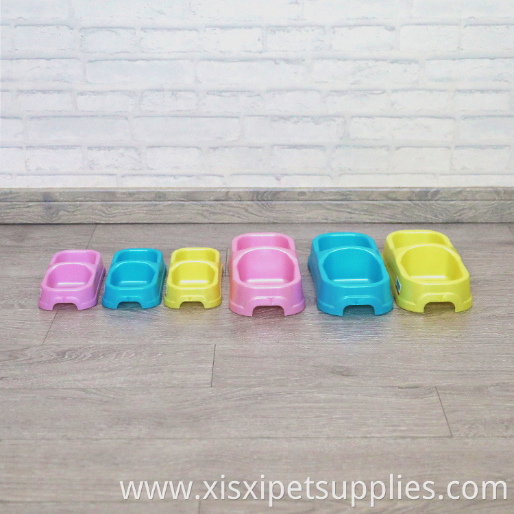 Inexpensive Square Double Pet Bowl Durable Fancy Safety Wholesale Dog Bowl Plastic